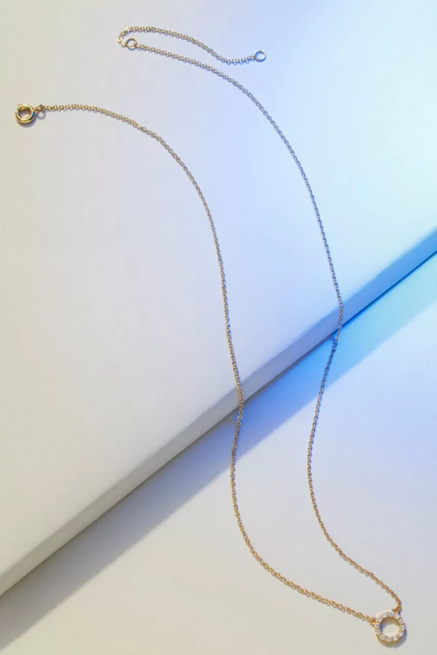 Francesca's Demi-Fine Plated Circle Pendant Necklace