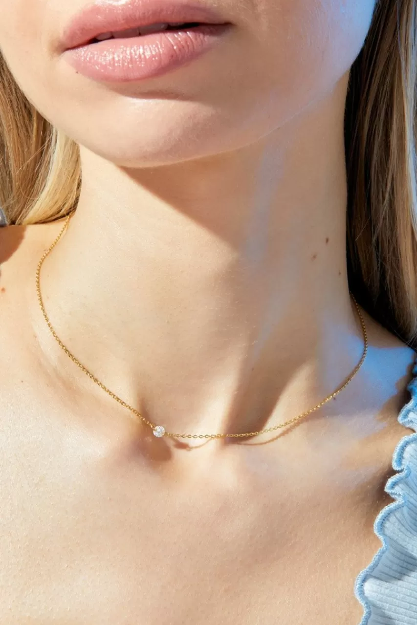 Francesca's Demi-Fine Plated Floating Cz Pendant Necklace