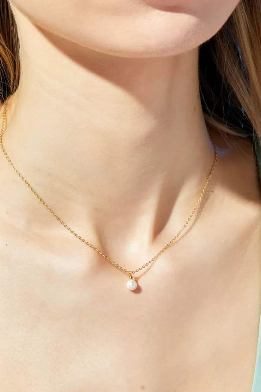 Francesca's Demi-Fine Plated Freshwater Pearl Pendant Necklace