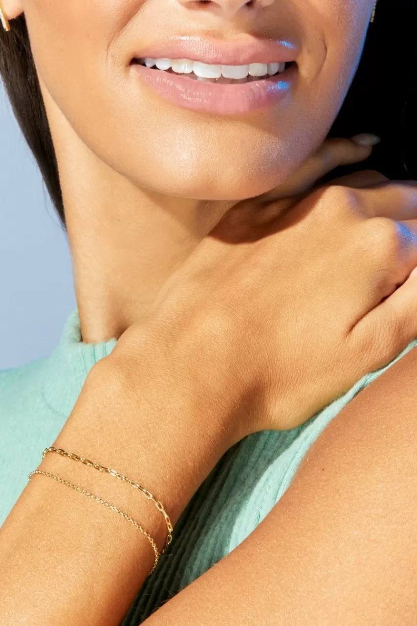 Francesca's Demi-Fine Plated Paperclip Twist Bracelet Set