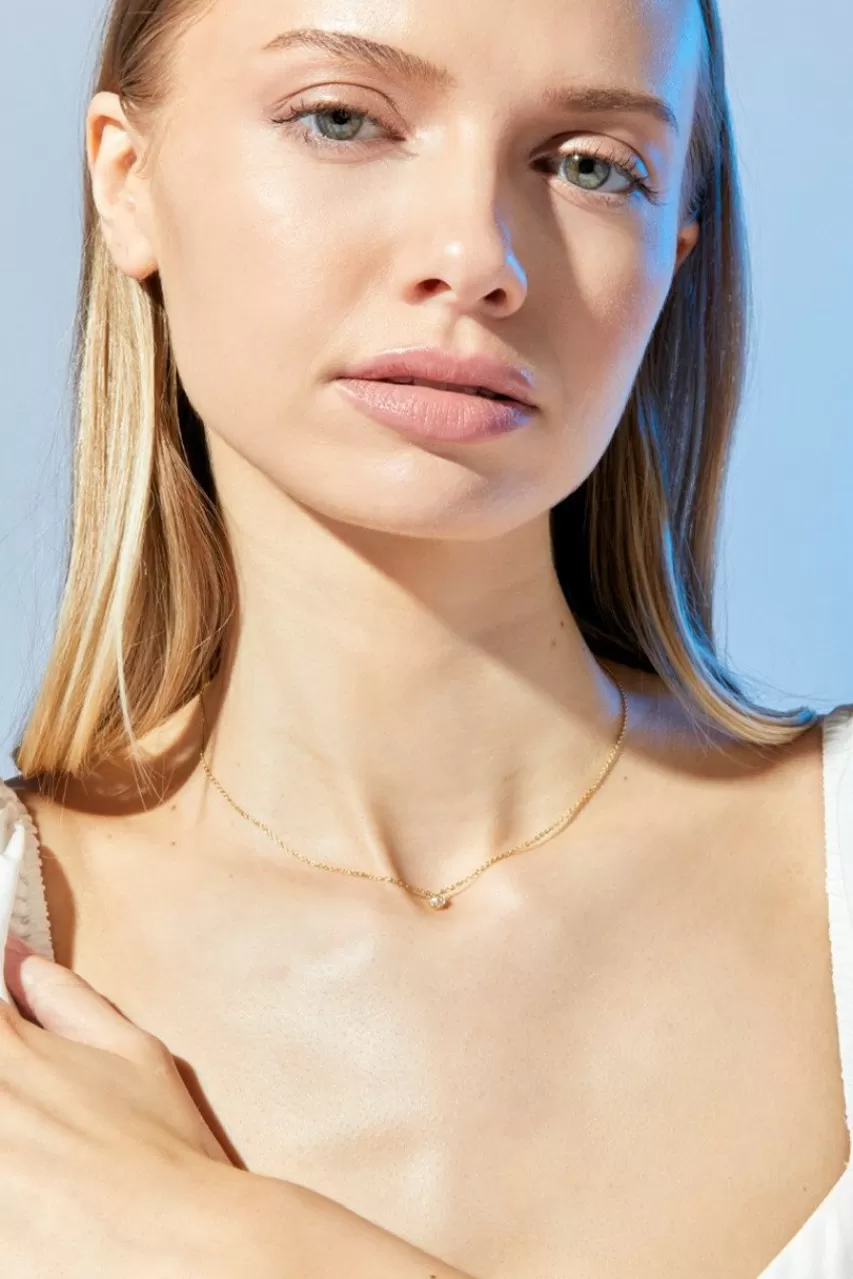 Francesca's Demi-Fine Plated Pave Cz Circle Pendant Necklace