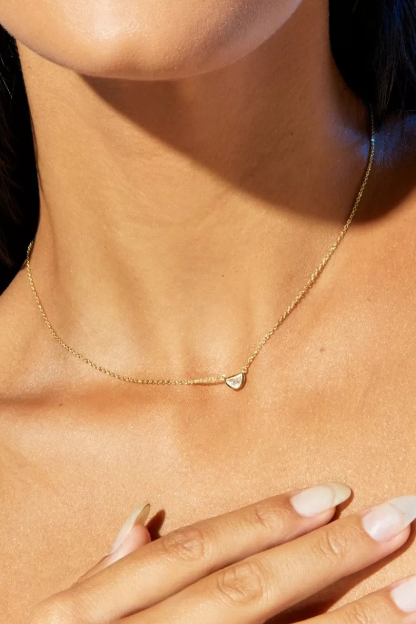 Francesca's Demi-Fine Plated Semi-Circle Pendant Necklace