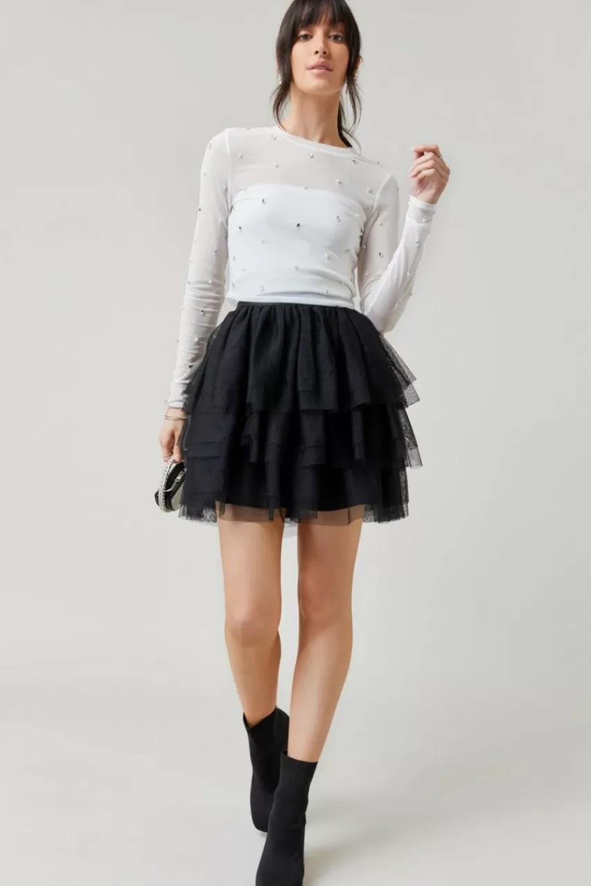 Francesca's Deonne Tulle Flippy Skirt