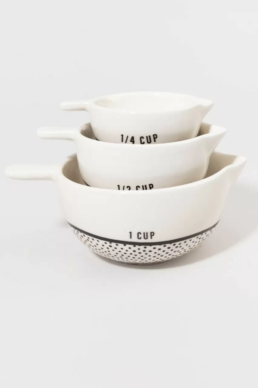 Francesca's Dotted Ceramic Measuring Cups