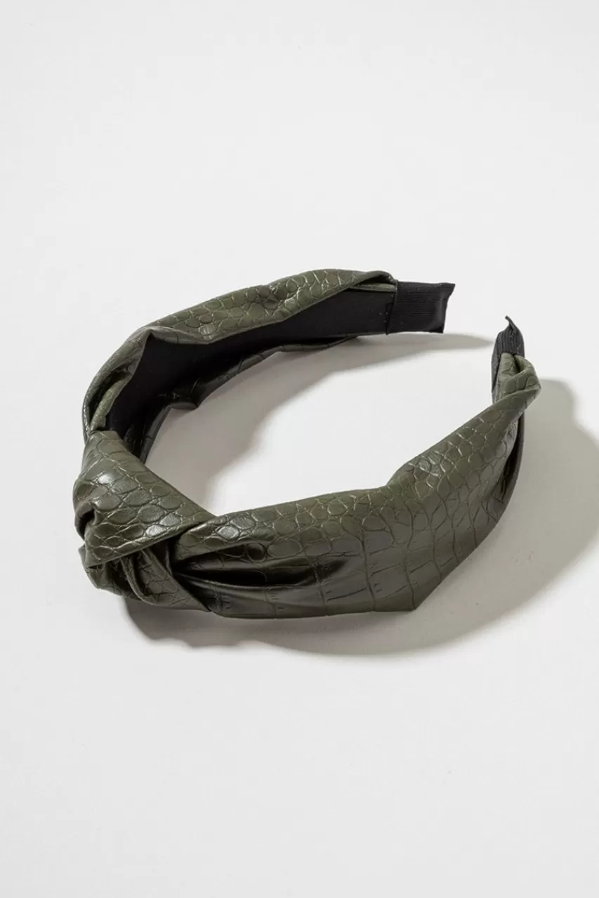 Francesca's Elaine Top Knot Croc Headband