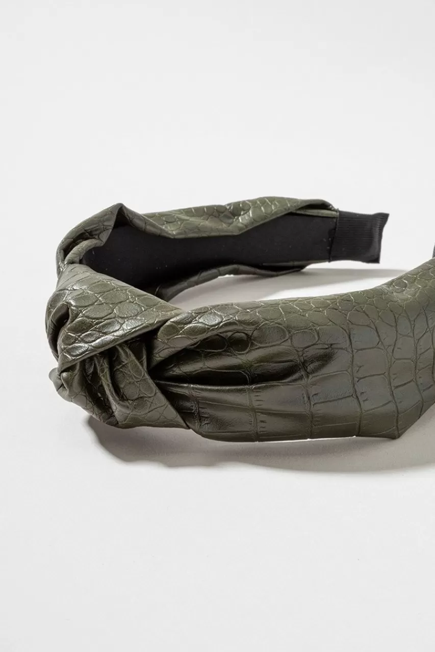 Francesca's Elaine Top Knot Croc Headband