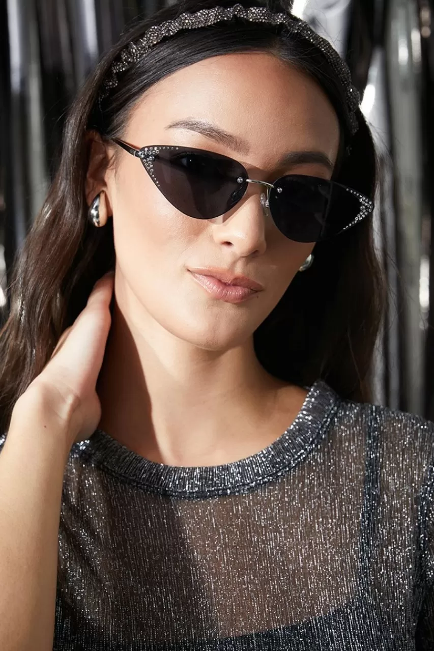 Francesca's Ella Retro Narrow Cat Eye Sunglasses