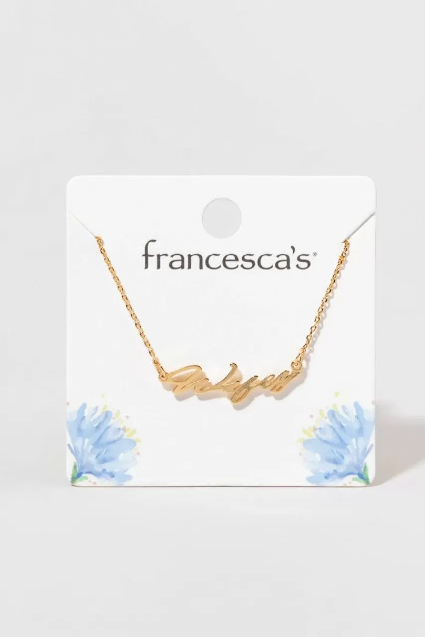 Francesca's Ember Wifey Pendant Necklace