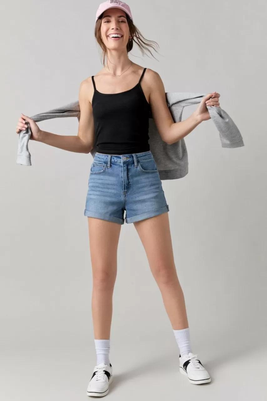 Francesca's Emma Classic Mom Denim Shorts