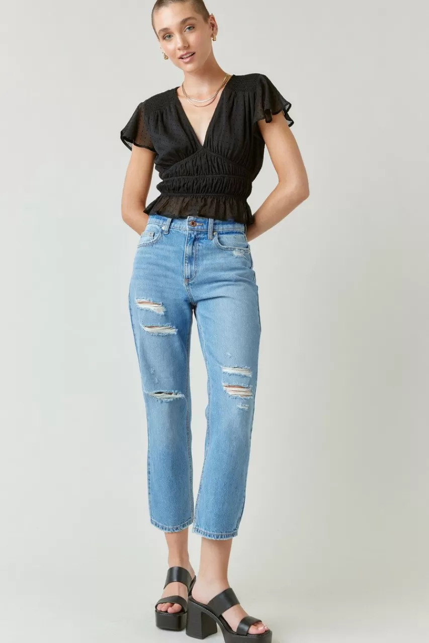 Francesca's Emma Swiss Dot Blouse