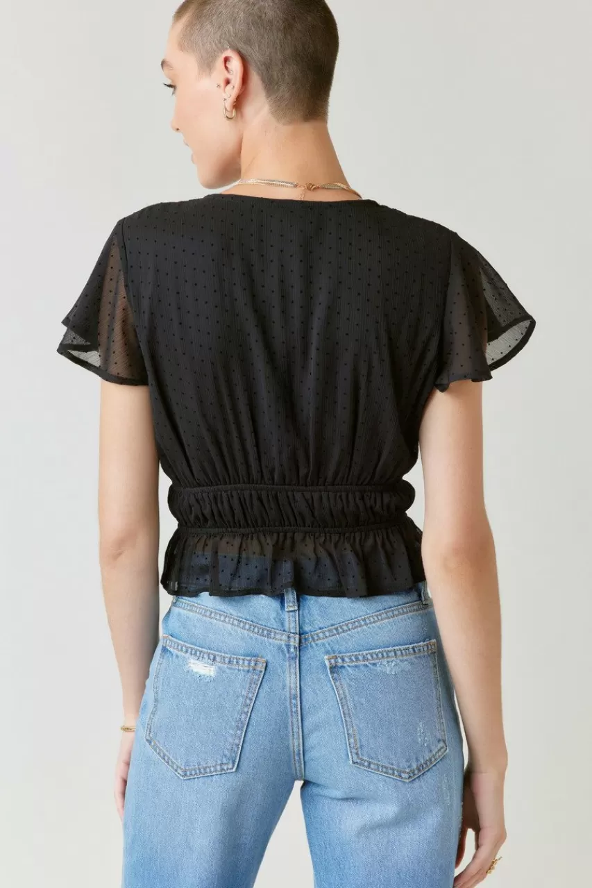 Francesca's Emma Swiss Dot Blouse