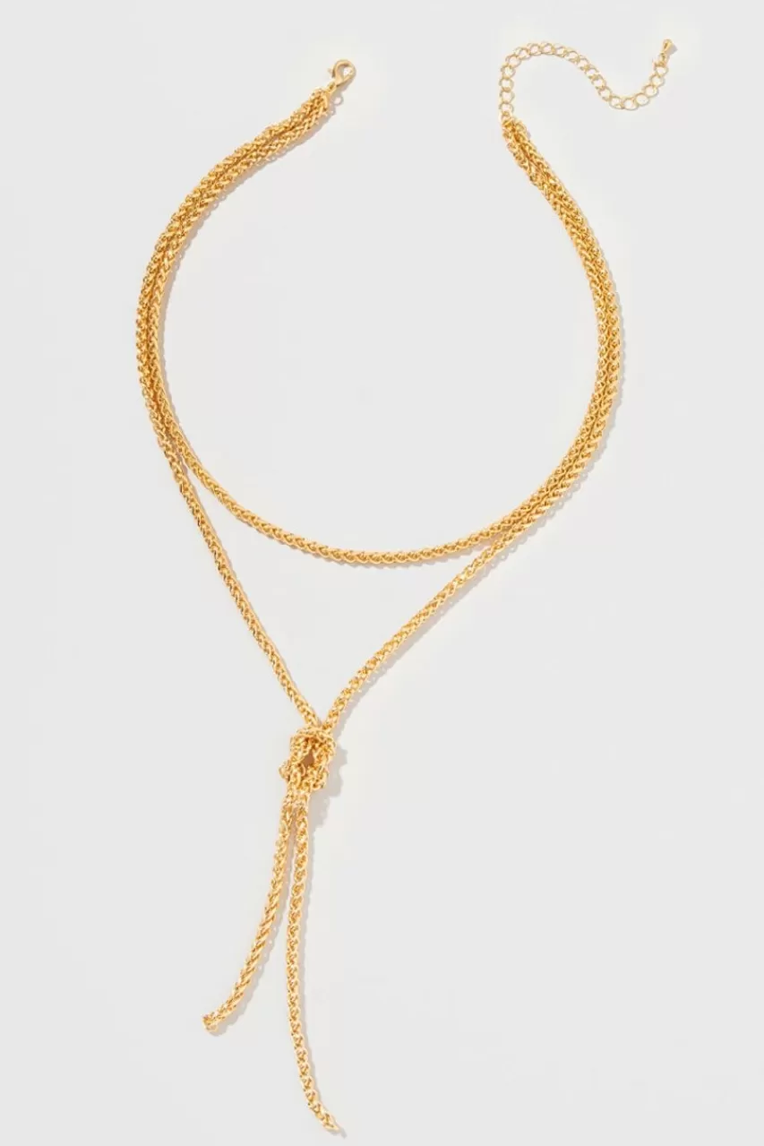 Francesca's Emmie Knotted Chain Layered Y Necklace