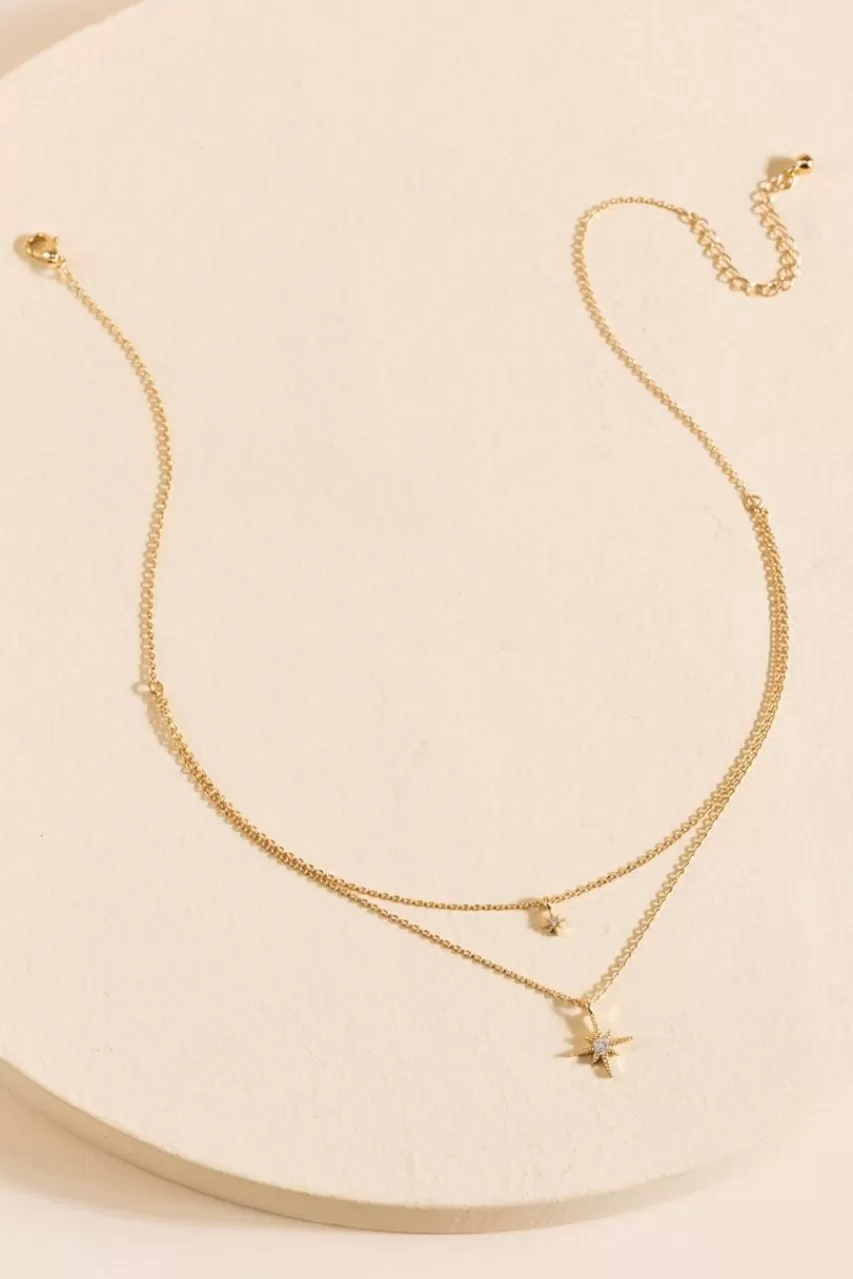 Francesca's Evangeline Pave Starburst Layered Necklace