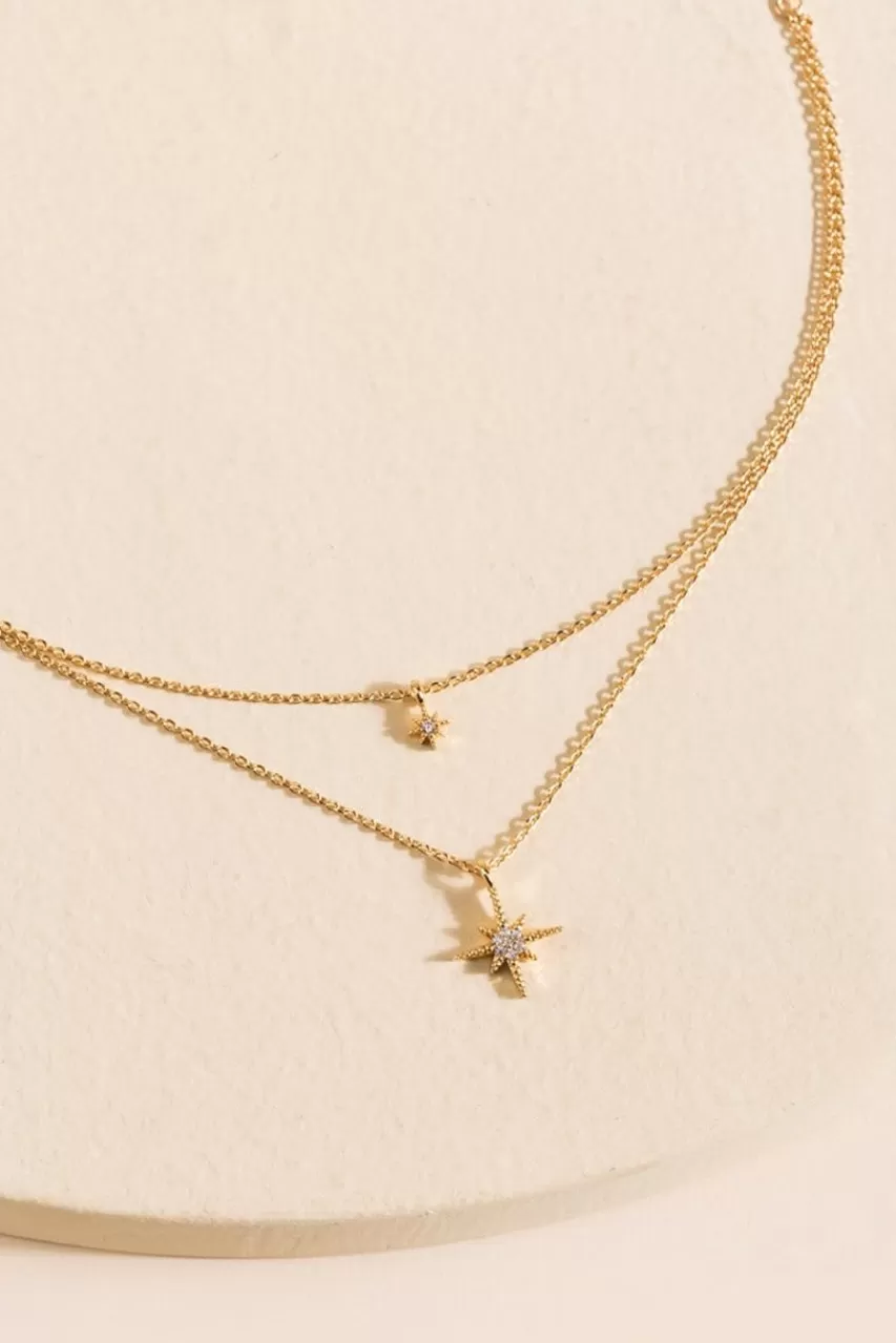 Francesca's Evangeline Pave Starburst Layered Necklace