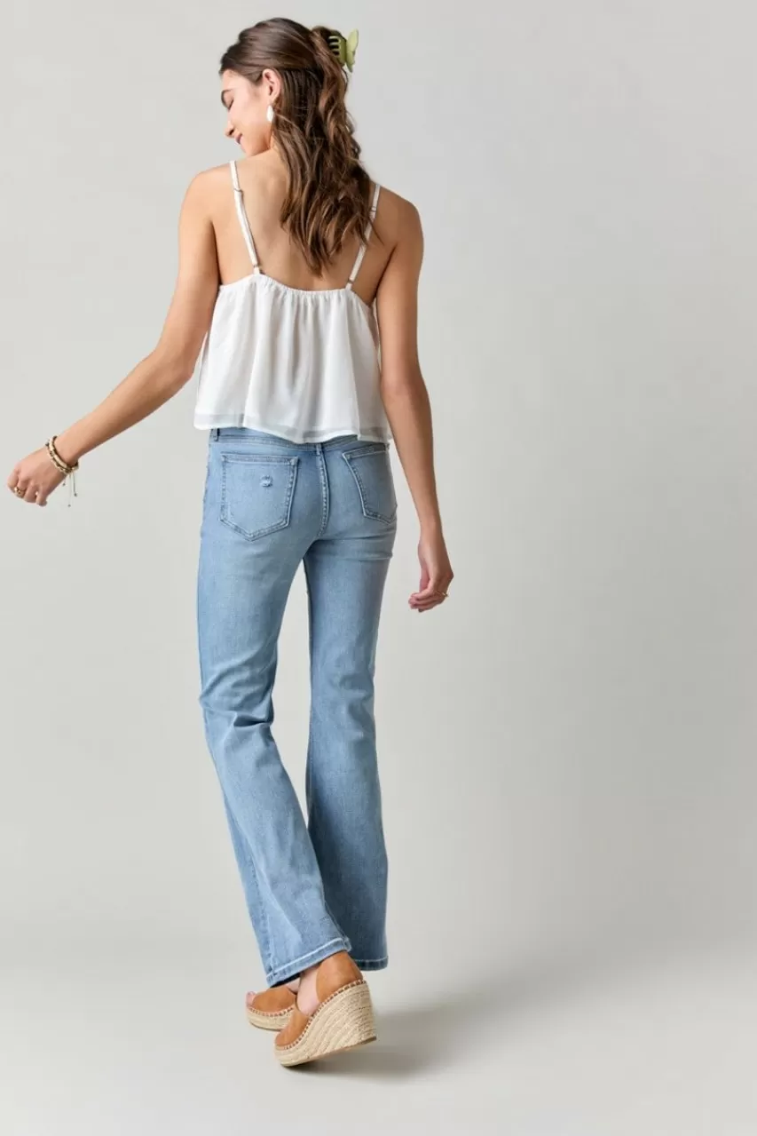 Francesca's Eve Mid Rise Bootcut Denim Jeans