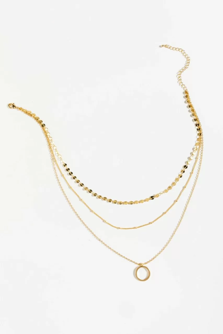 Francesca's Evelin Circle Pendant Layered Necklace