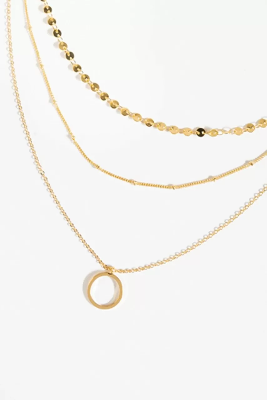 Francesca's Evelin Circle Pendant Layered Necklace
