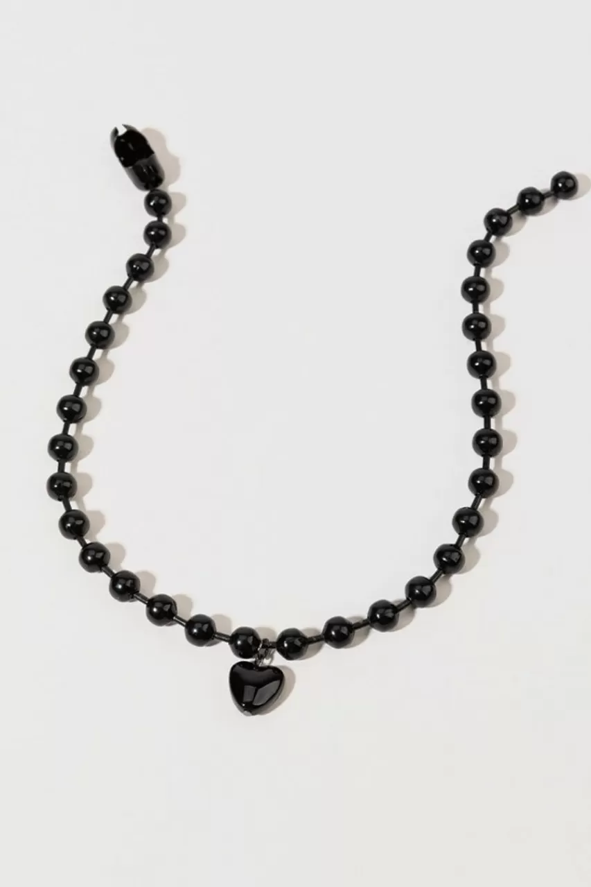 Francesca's Evelyn Metal Ball Heart Pendant Necklace
