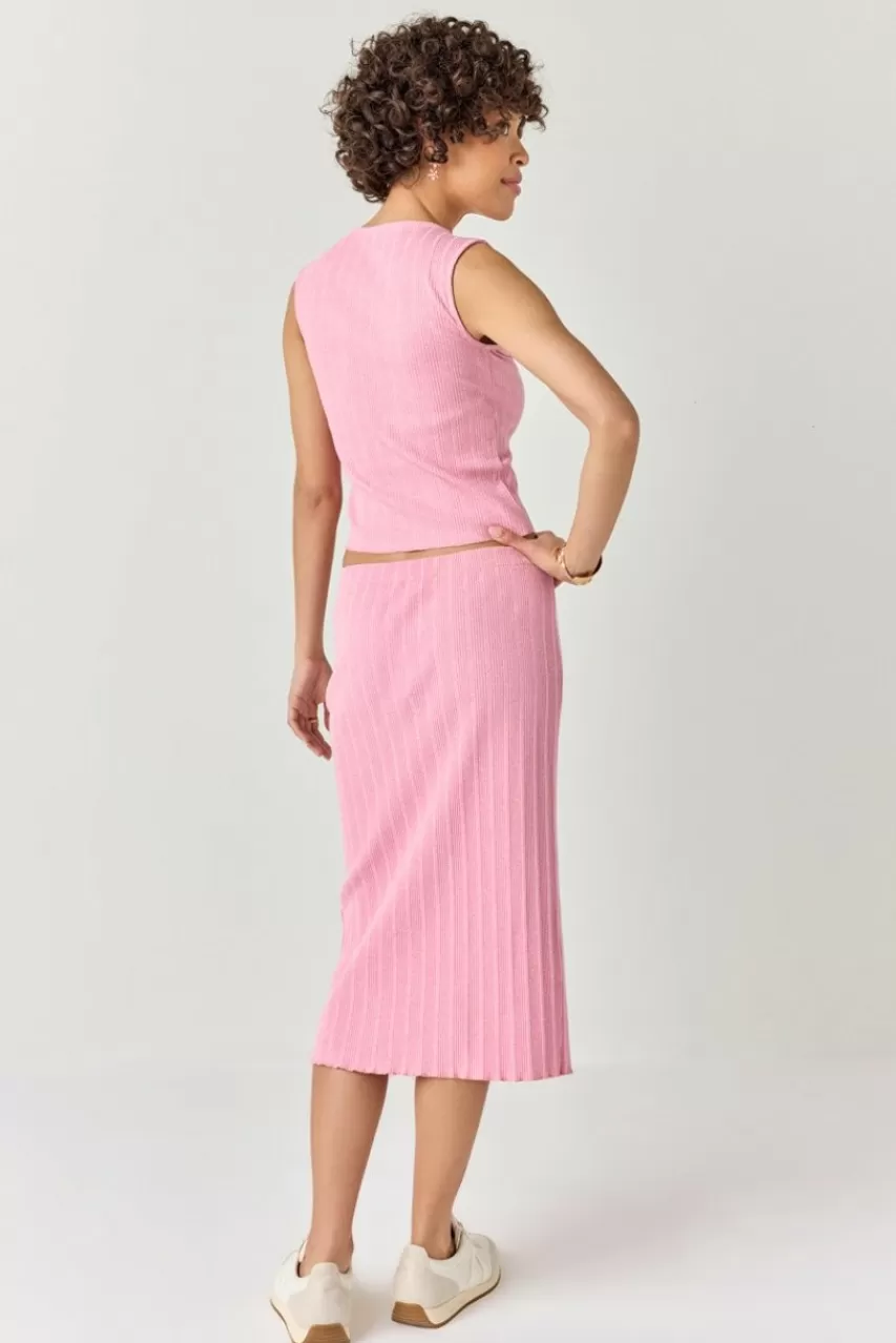 Francesca's Fanny Textured Knit Midi Skirt