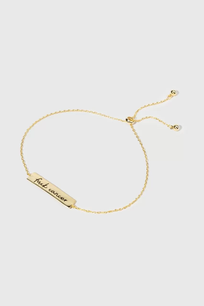 Francesca's F*Ck Cancer 14K Dipped Bracelet