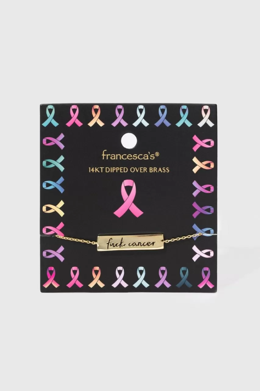 Francesca's F*Ck Cancer 14K Dipped Bracelet