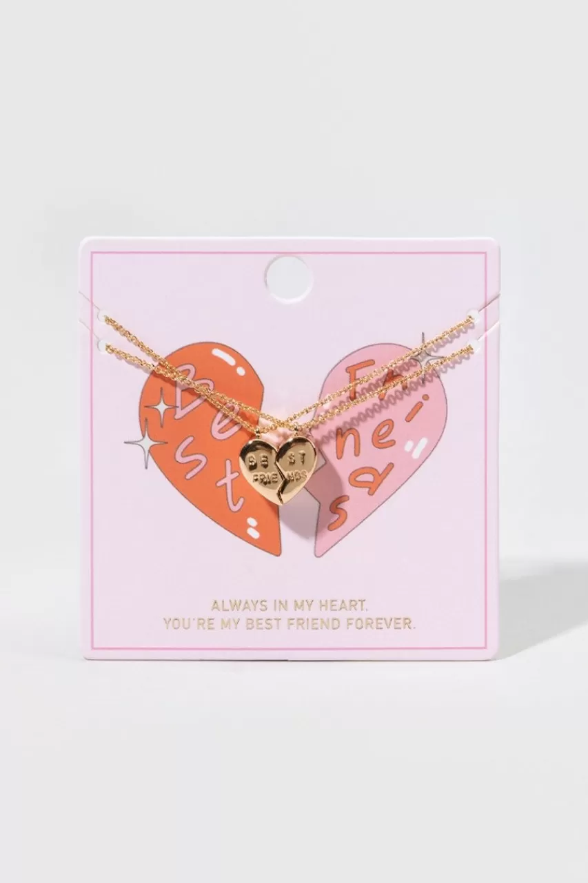 Francesca's Gaby Bestie Broken Heart Necklace Set