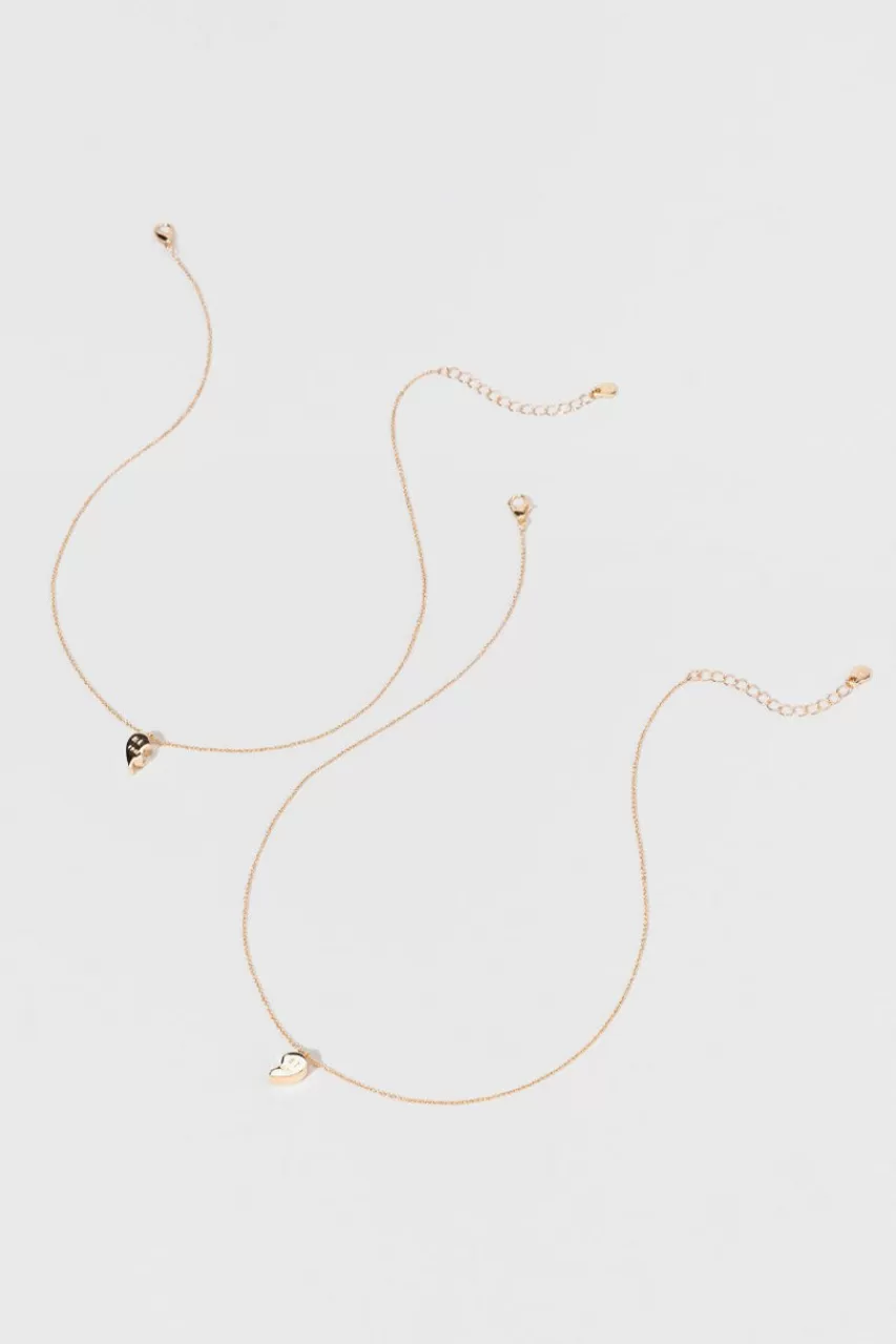 Francesca's Gaby Bestie Broken Heart Necklace Set