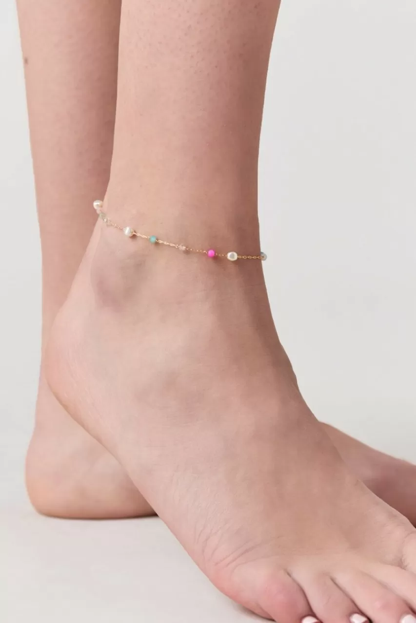 Francesca's Geneva Seed Bead Station Gold Anklet