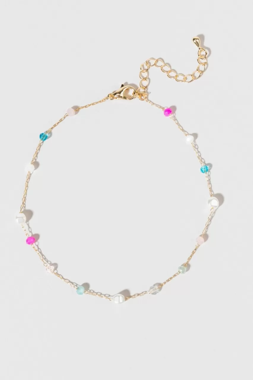 Francesca's Geneva Seed Bead Station Gold Anklet