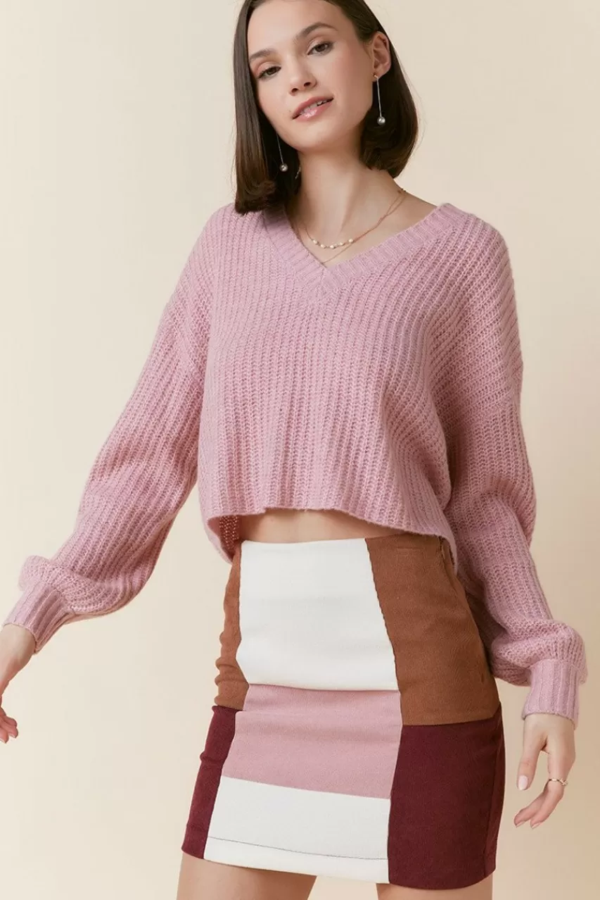 Francesca's Gina Colorblock Mini Skirt