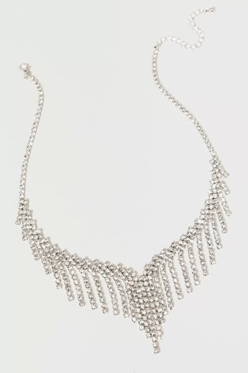 Francesca's Gina V Fringe Cupchain Necklace