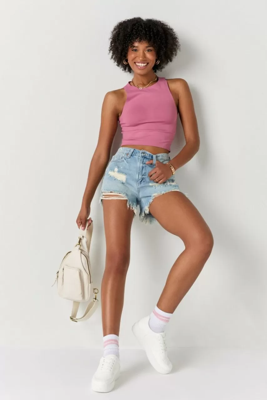 Francesca's Ginnie Destructed Shorts