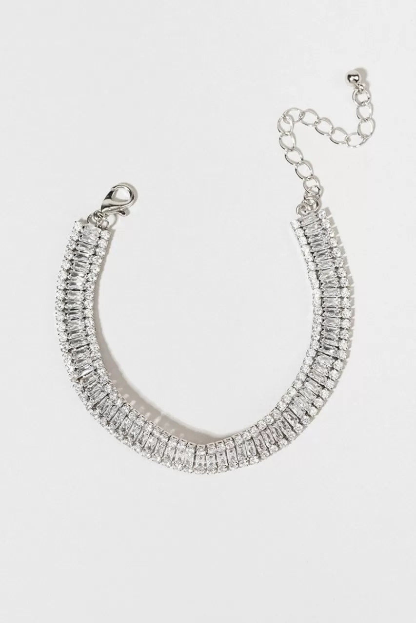 Francesca's Gloria Crystal Baguette Bracelet