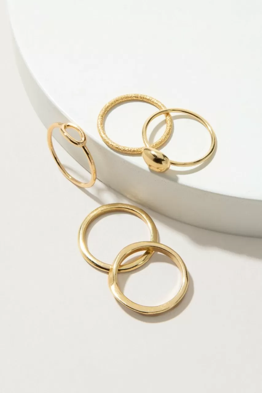 Francesca's Gloriana Bean And Oval Open Twist Rings