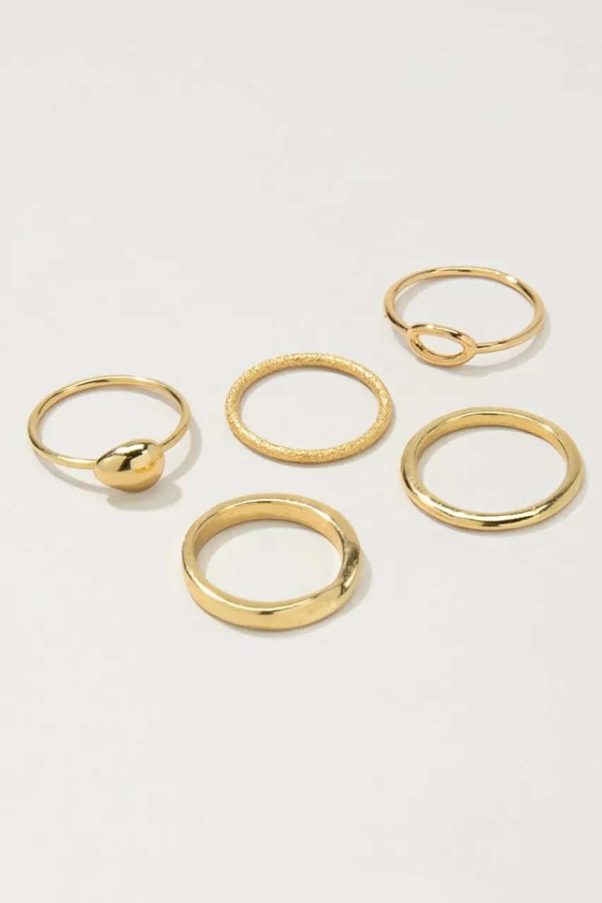 Francesca's Gloriana Bean And Oval Open Twist Rings