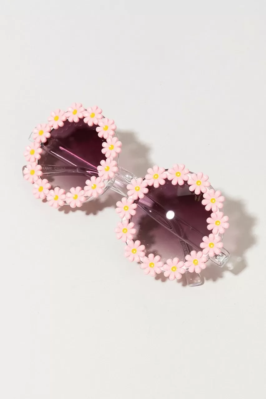 Francesca's Hallie Daisy Embellished Sunglasses