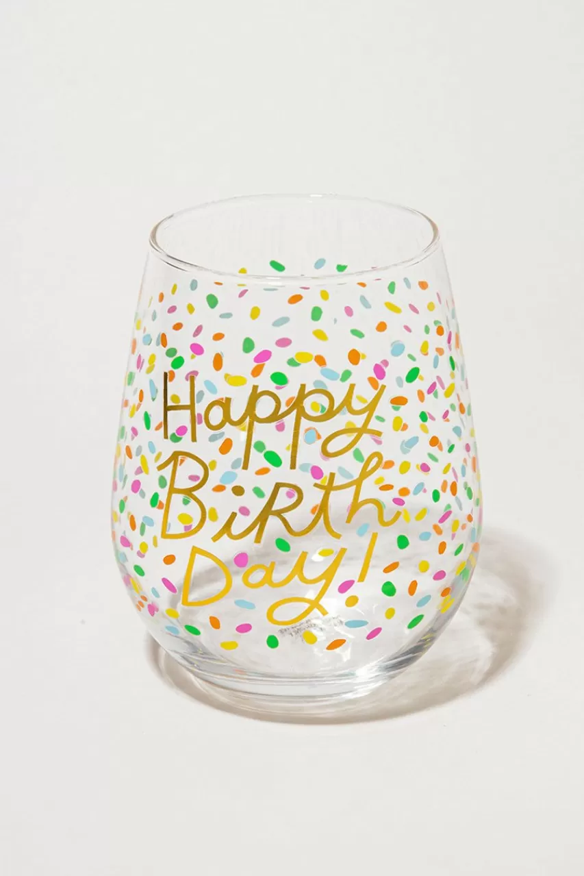 Francesca's Happy Birthday Glass