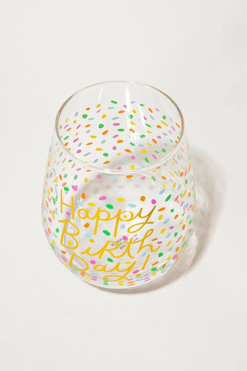 Francesca's Happy Birthday Glass