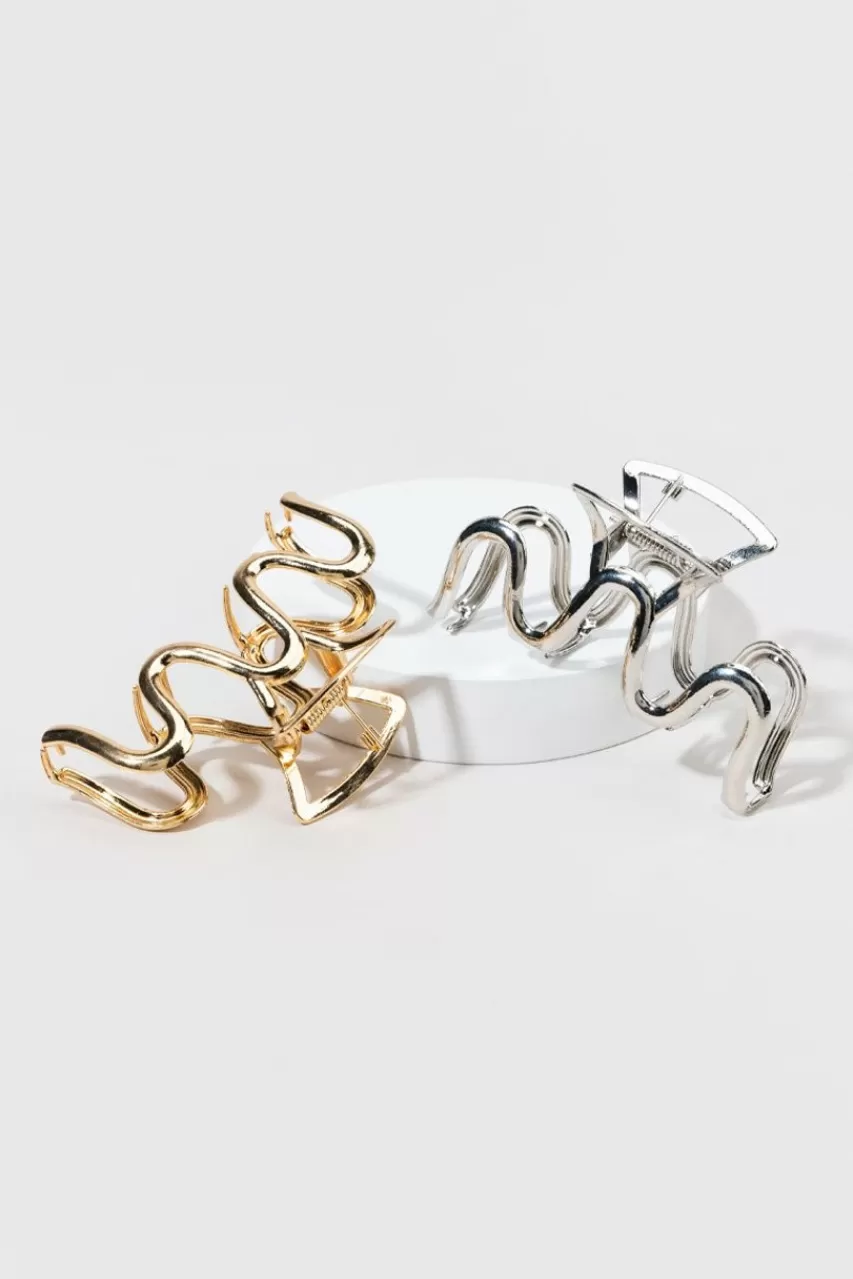 Francesca's Hattie Wavy Claw Clip Set