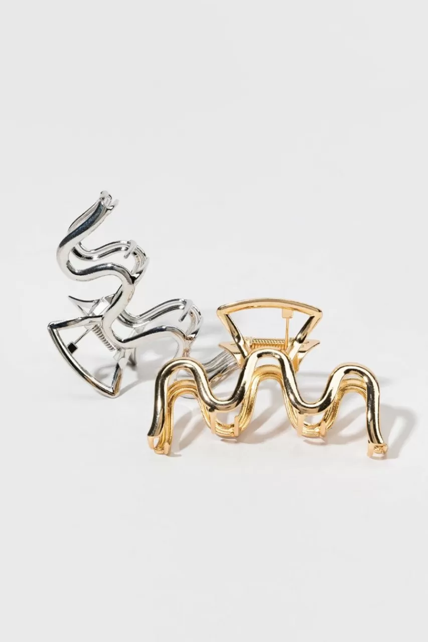 Francesca's Hattie Wavy Claw Clip Set