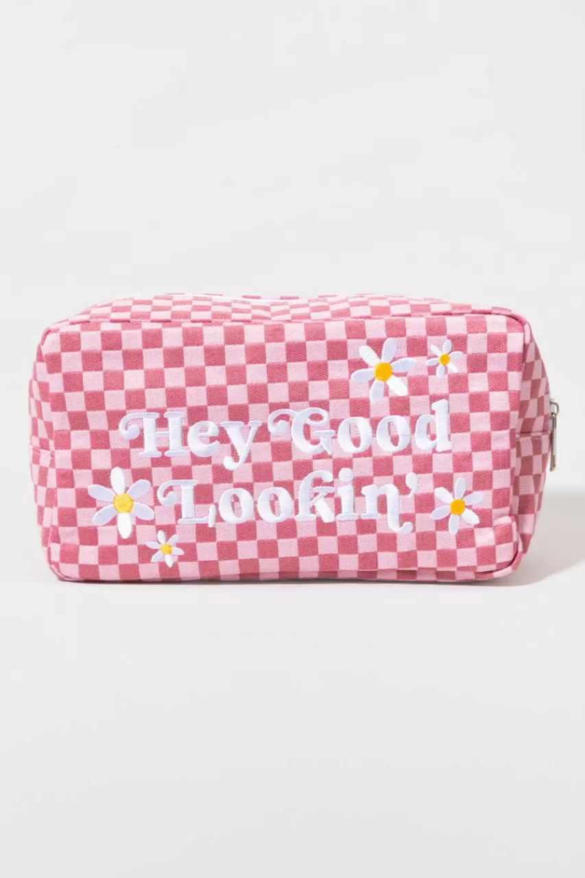 Francesca's Hey Good Lookin Checkered Toiletry Bag