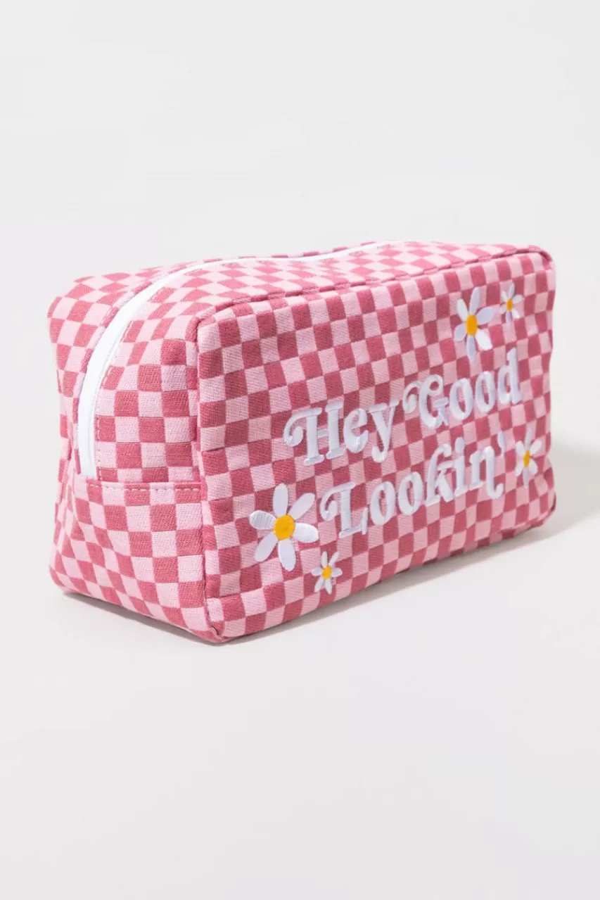 Francesca's Hey Good Lookin Checkered Toiletry Bag