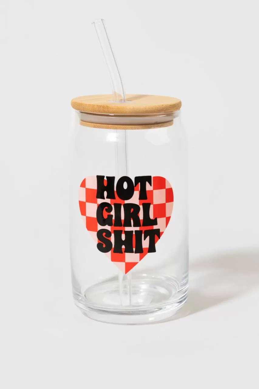 Francesca's Hot Girl Shit Glass Jar With Lid
