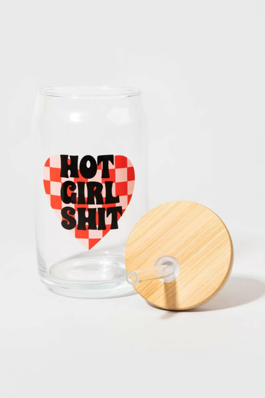 Francesca's Hot Girl Shit Glass Jar With Lid