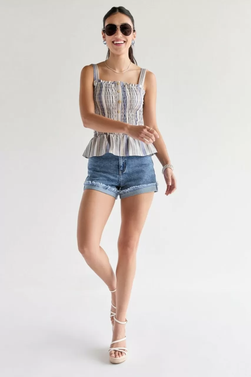 Francesca's Ilean Classic Cuff Denim Shorts
