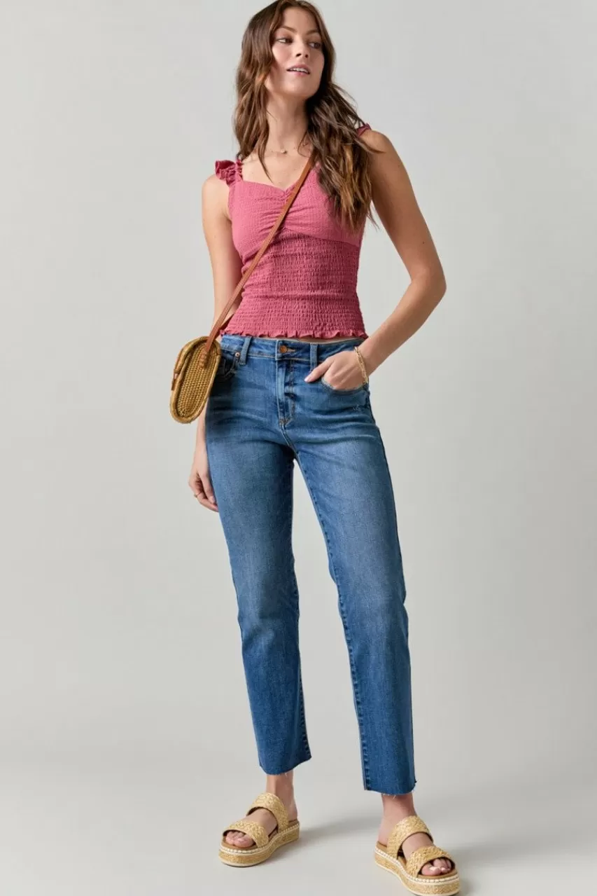 Francesca's Imogene Kick Crop Denim Jeans