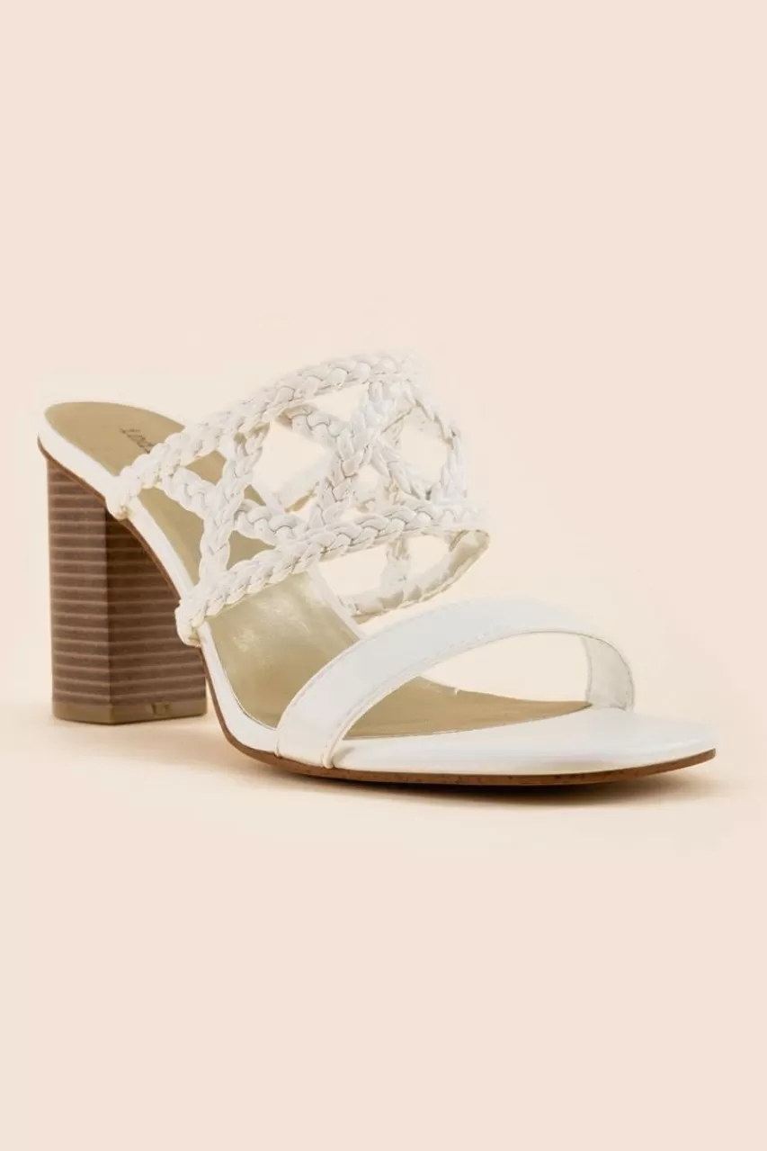 Francesca's Indigo Rd. Apricot Woven Heels