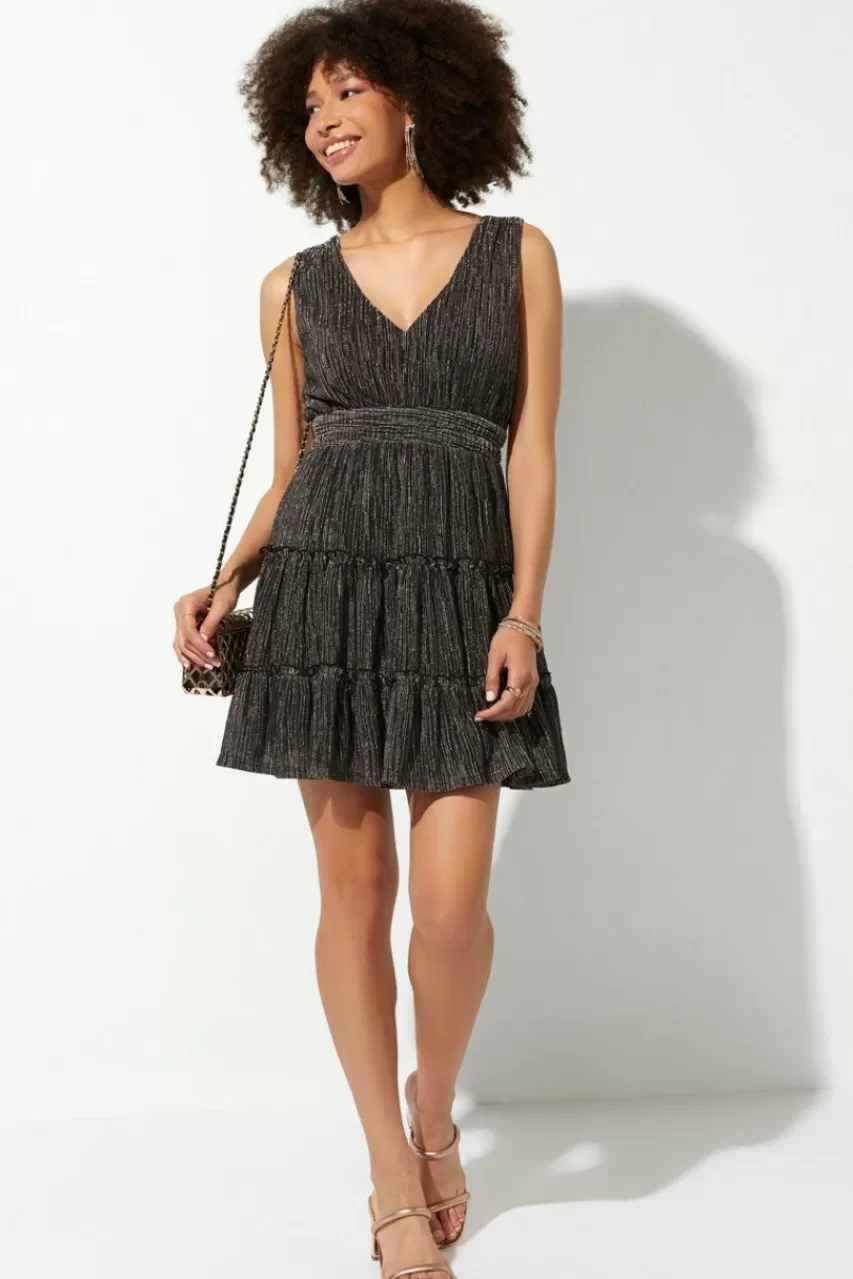 Francesca's Isabel Tiered Shimmer Flippy Dress