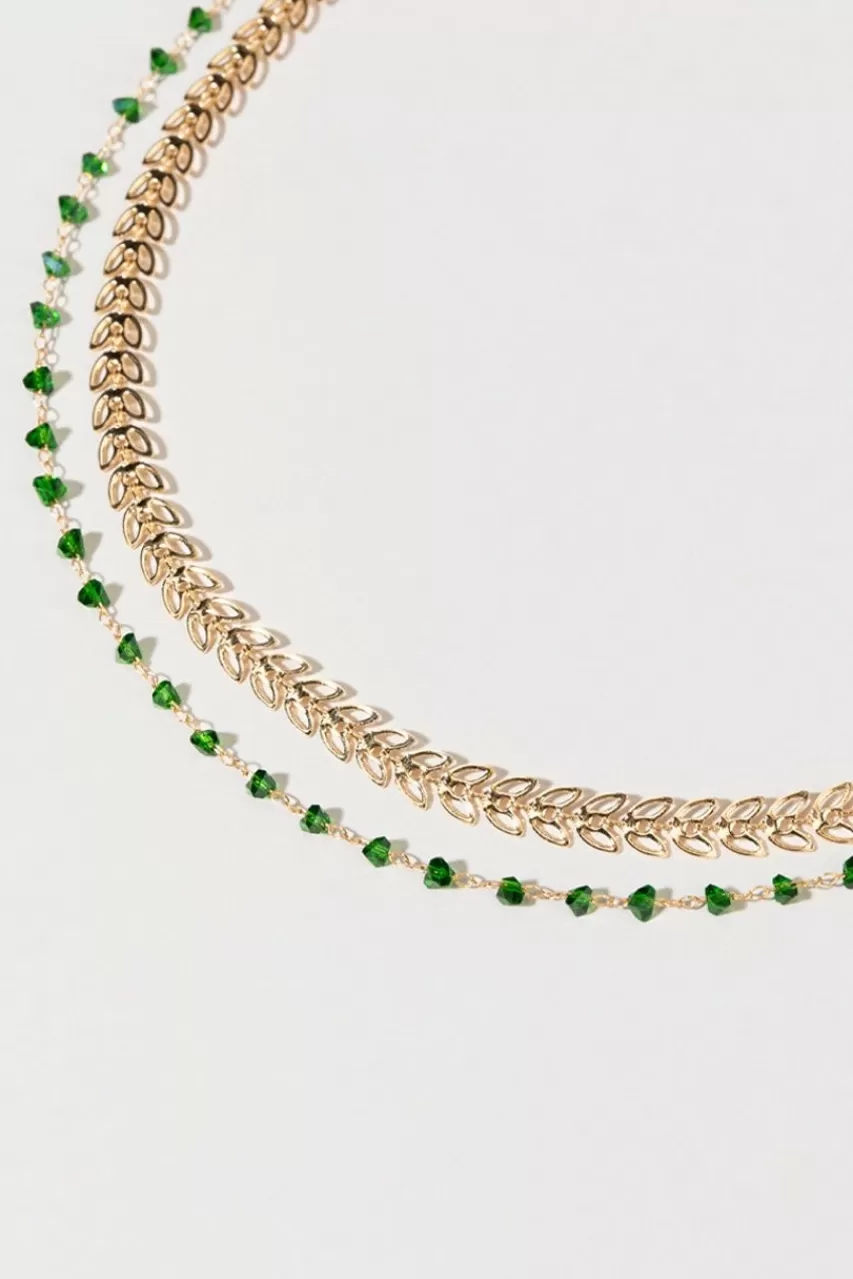 Francesca's Isabella Rock Chip Arrow Chain Layered Necklace