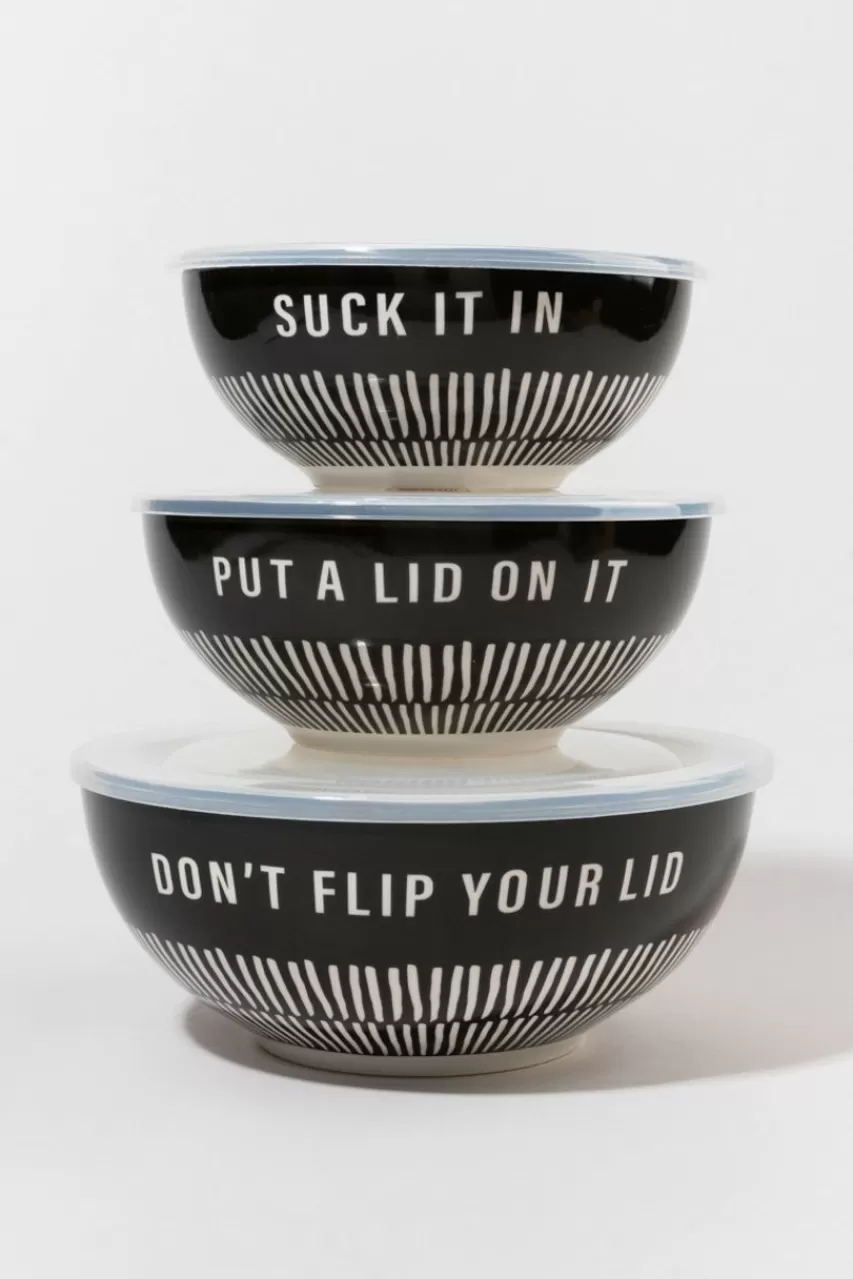 Francesca's It In Lid On Flip Cereal Bowls Set